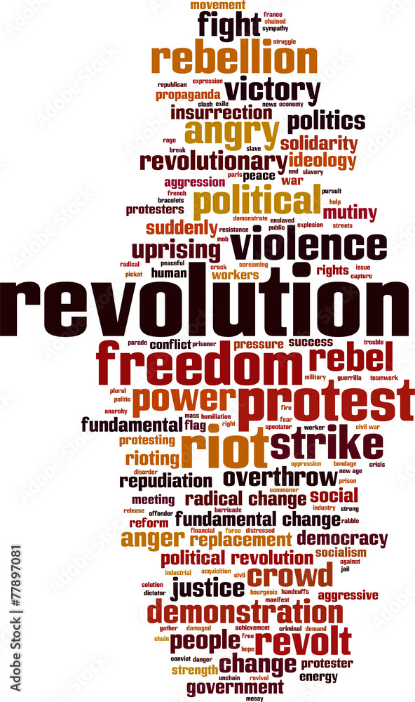 Obraz premium Revolution word cloud concept. Vector illustration