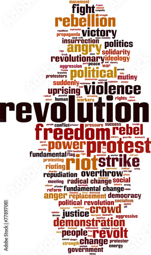 Revolution word cloud concept. Vector illustration