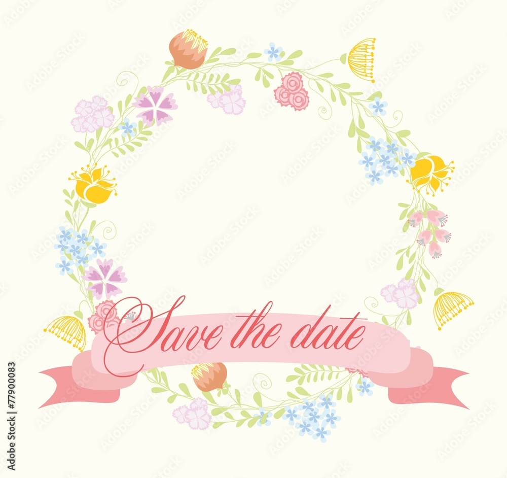 Цветок вектор баннер для свадьбы приглашения