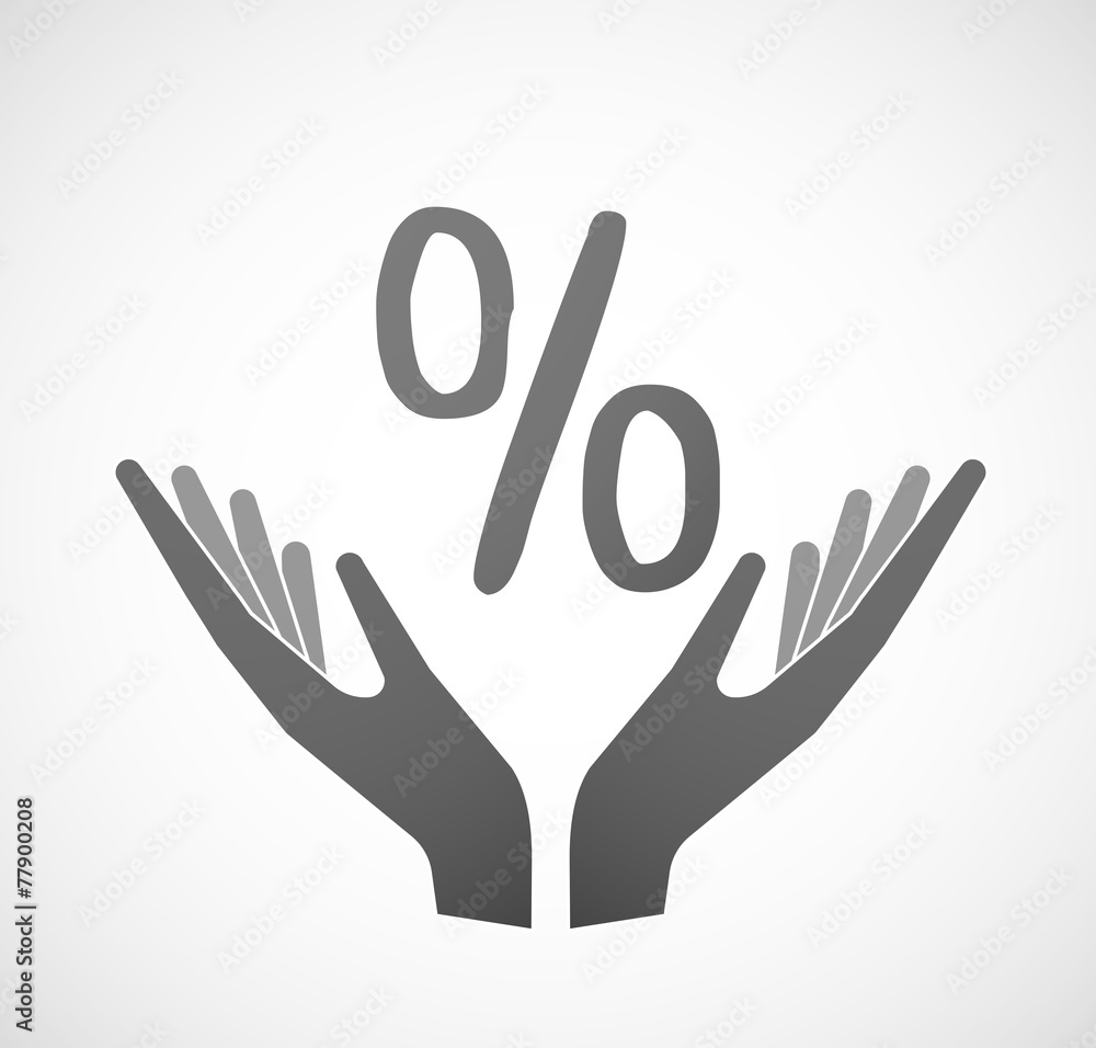Obraz premium Two hands offering a discount sign