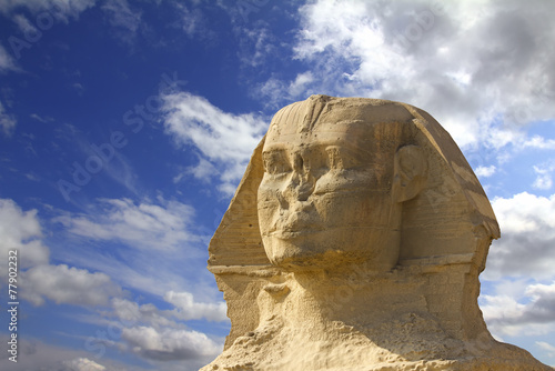 famous ancient egypt sphinx head #77902232