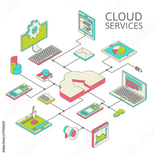 Data infographic isometric set