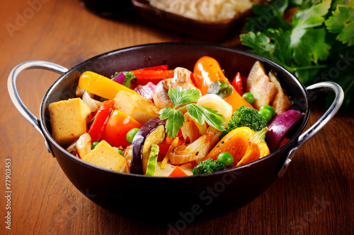 Close up Healthy Main Dish on Cooking Pan