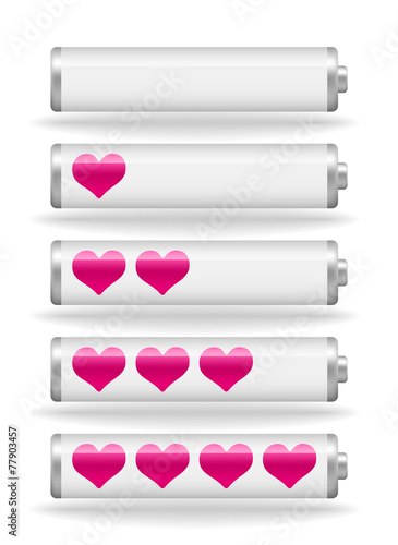 vector glossy love battery fullness indicator