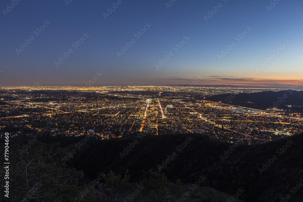 Los Angeles and Glendale Mountaintop View.