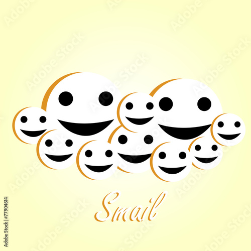 Smile emoticon. Vector illustration