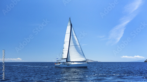 Sailing off the coast of Greece. Luxury yachts. © De Visu