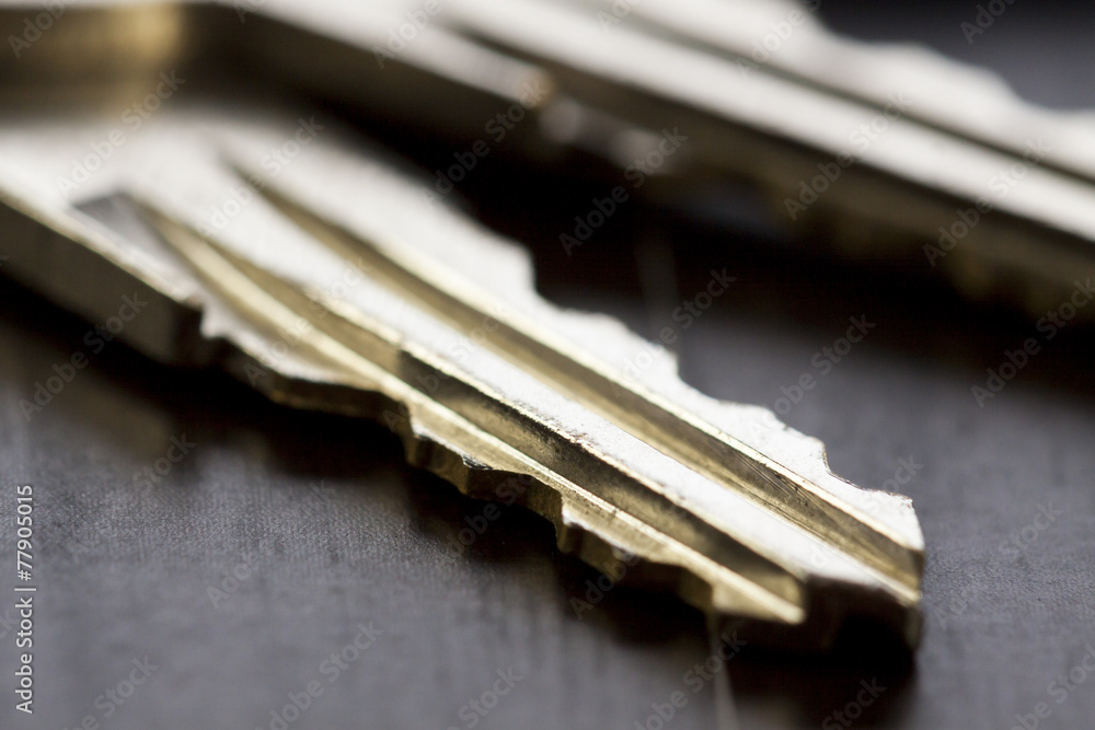 Macro Shot of Conceptual House Keys on Top of Wooden Table Macro Shot of Conceptual House Keys on Top of Wooden Table