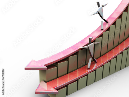 Finance Surf Recession 3D Concept Clean