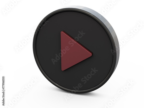 Play Sign 3D Black Red Concept