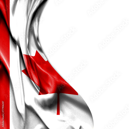 Canada waving satin flag isolated on white background