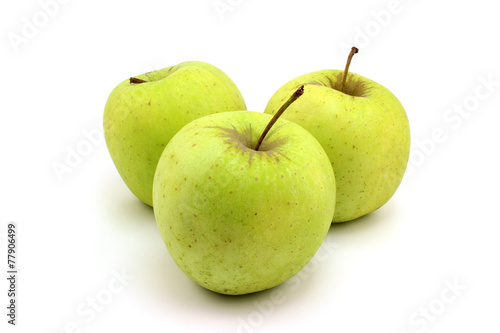 Three garden green apple