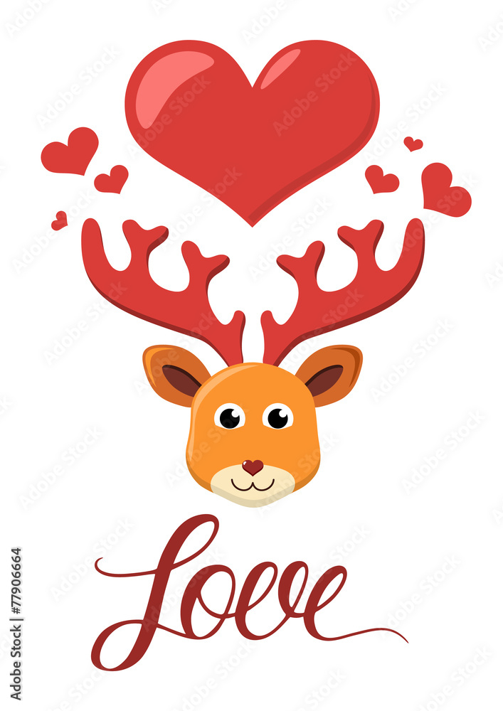 Deer in love vector illustration. Deer in love vector illustration.
