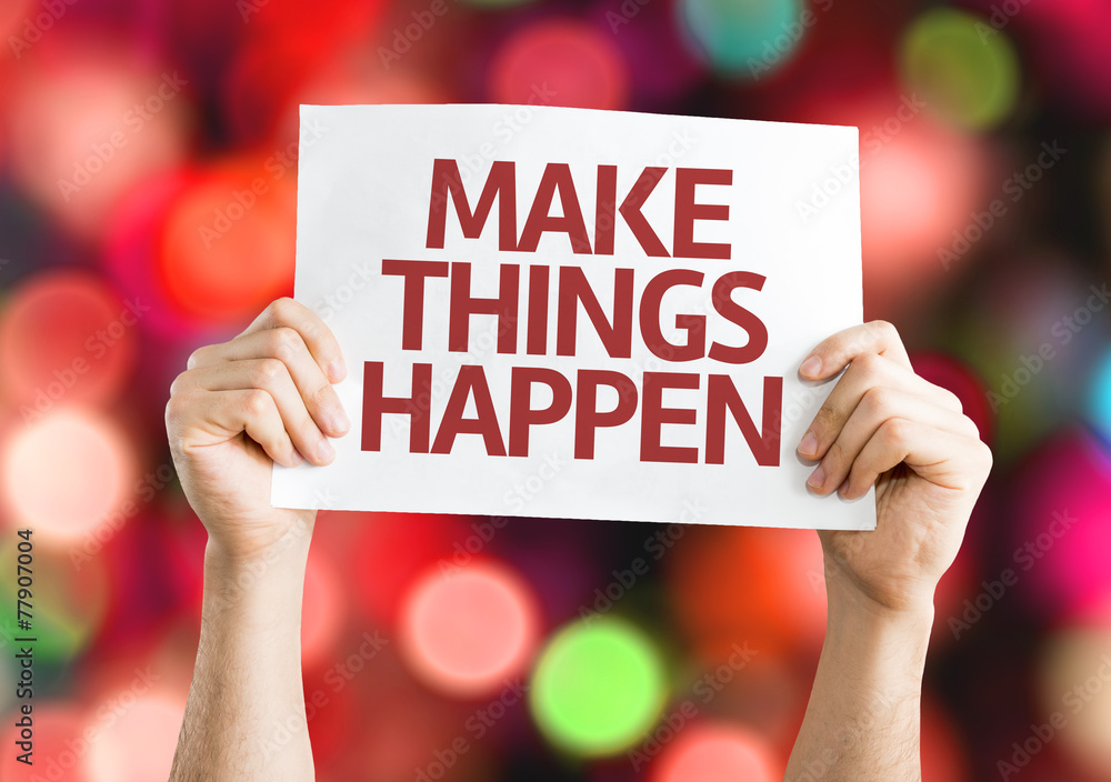 Make Things Happen card with bokeh background Make Things Happen card with bokeh background