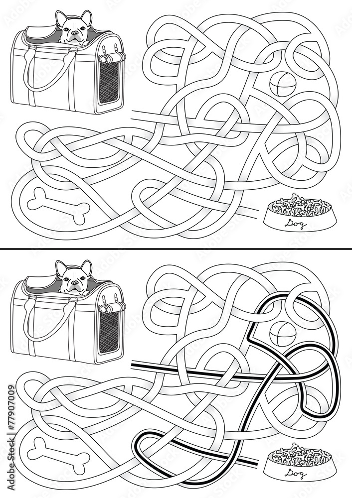 Dog maze Stock Vector Adobe Stock