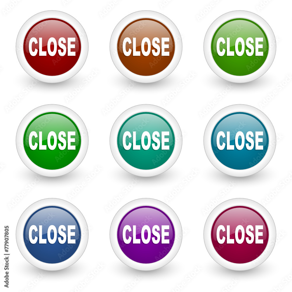 close web icons vector set close web icons vector set