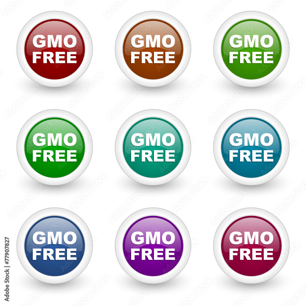 gmo free web icons vector set