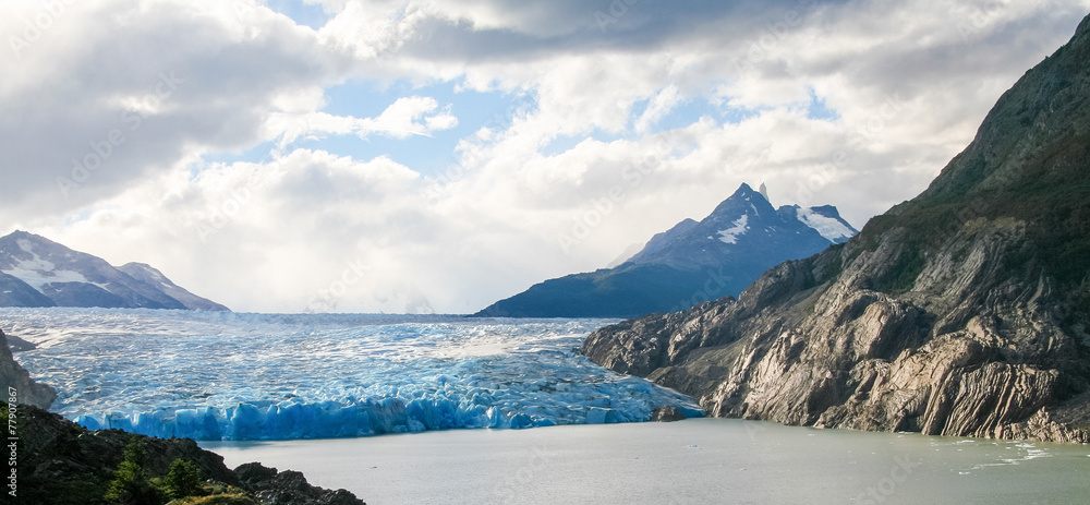 Glacier in Torres del Paine National Park in Patagonia, Chile
