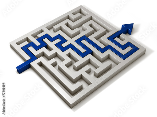 labyrinth maze 3d blue
