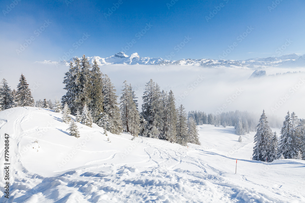 Ski resort Ibergeregg, Switzerland