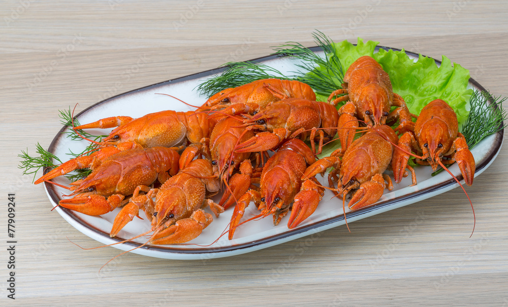 Boiled crayfish