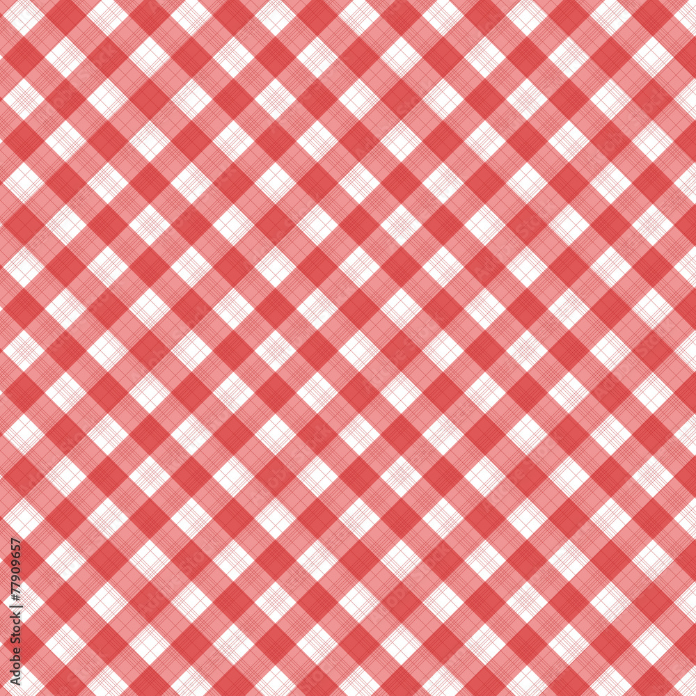 Fototapeta czerwono-biały obrus w kratkę piknik w kratkę