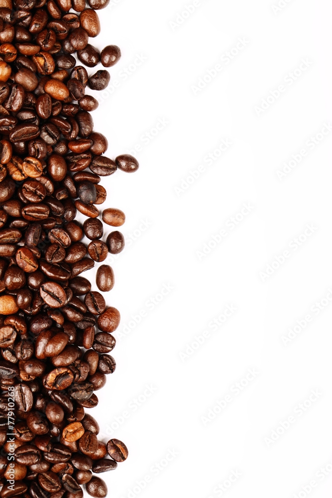 stripe of coffee beans isolated on white stripe of coffee beans isolated on white