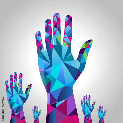 Polygon Raised Hand