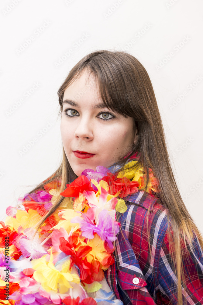 Fototapeta premium woman with flower necklace