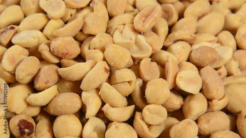 Roasted salted peanuts rotating Roasted salted peanuts rotating