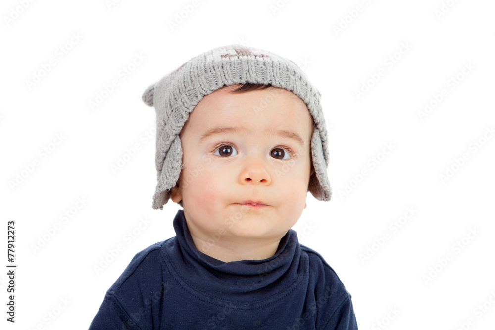 Adorable baby looking up