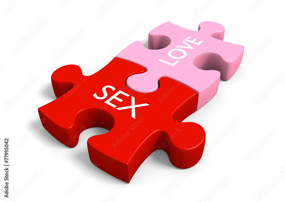 Sex and love puzzle pieces for sensuality themes or education Sex and love puzzle pieces for sensuality themes or education