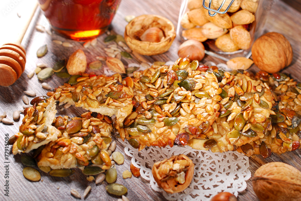 homemade cereal cookies with nuts and honey homemade cereal cookies with nuts and honey