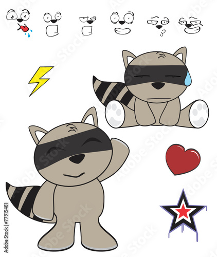 raccoon baby cartoon funny cartoon set9 photo