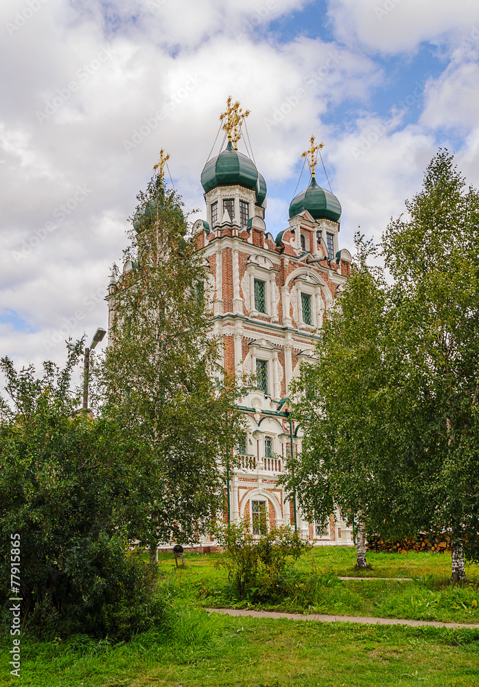 Vvedenskaya church in Solvychegodsk behind the trees