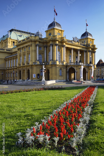 Croatian national theater in Zagreb, Croatia.