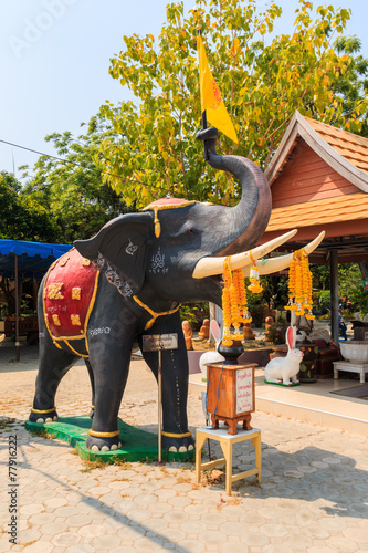 Elephant statue at Samaesarn Temple from east thailand photo