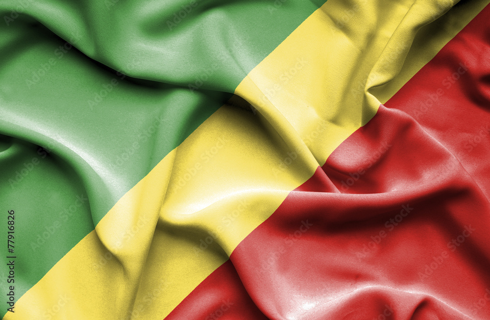 Congo Republic waving flag Congo Republic waving flag