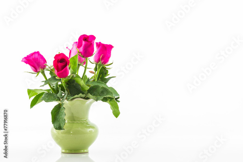 Wallpaper Mural Pink rose in vase. Torontodigital.ca