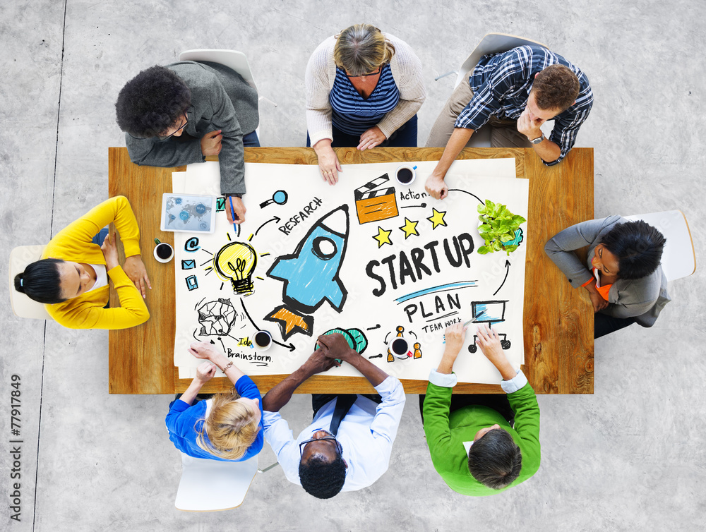 Start Up Business Launch Success People Meeting Concept Stock-Foto ...