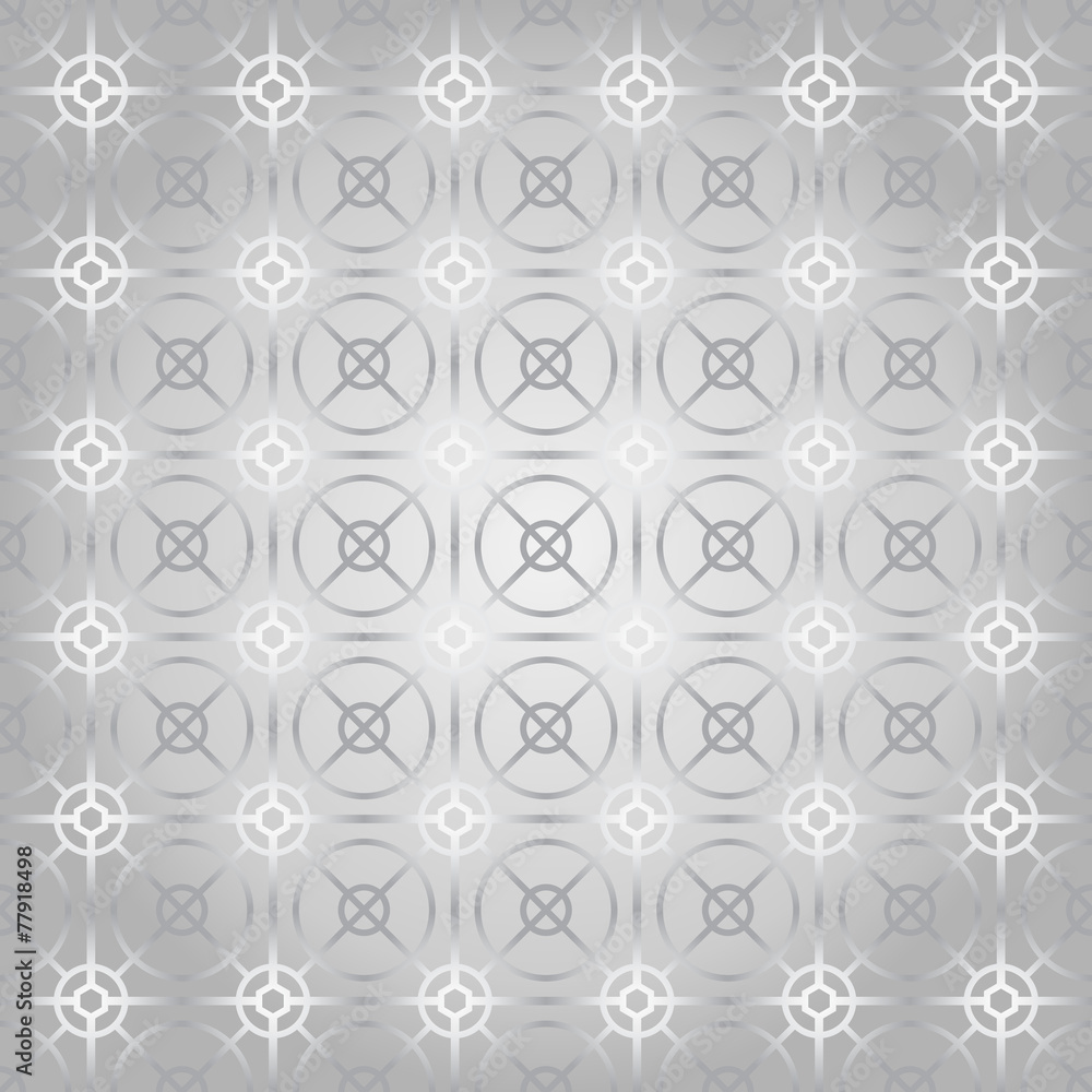 Silver Circle and Square and Hexagon Seamless Pattern