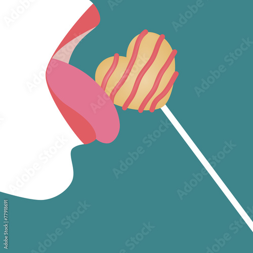 Girl licking lollipop