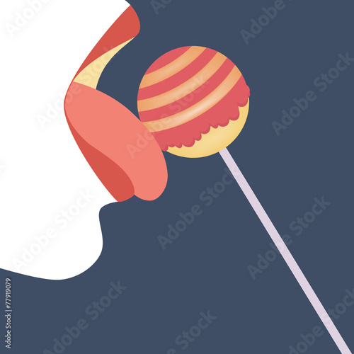 Girl licking lollipop