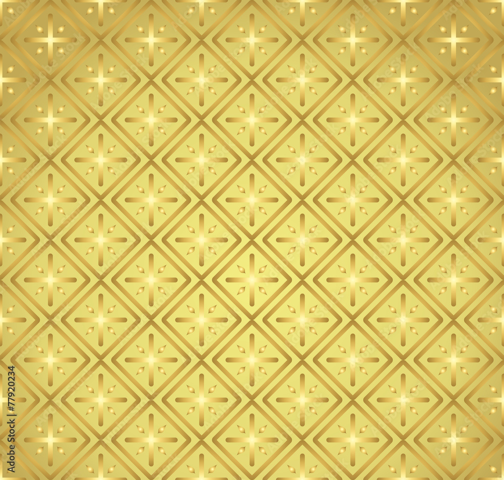 Gold Plus Sign and Rectangle Seamless Pattern on Pastel Backgrou