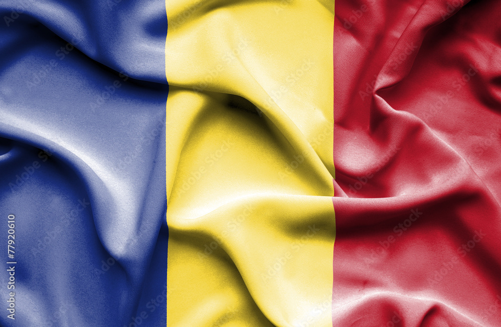 Romania waving flag