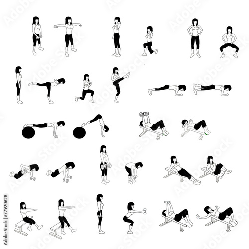 Fitness Exercises Set