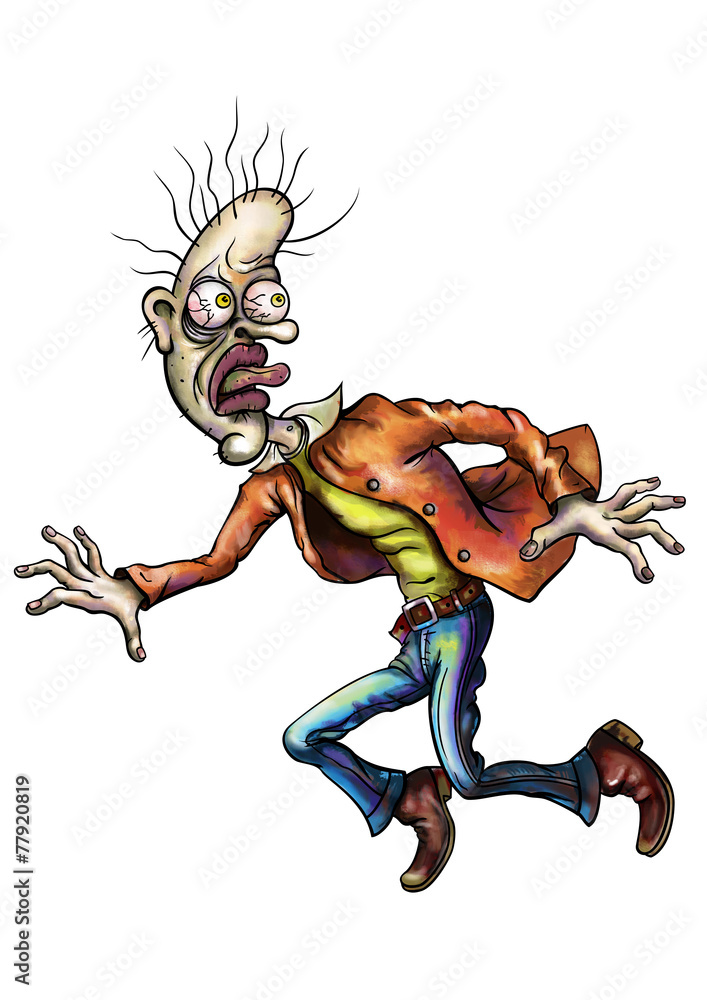 Frightened cartoon man Frightened cartoon man