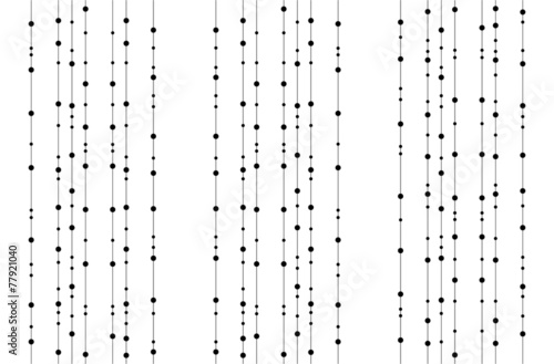 Seamless dotted garland in black on white
