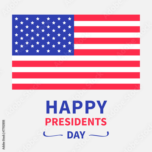 American flag Presidents Day background flat design Isolated