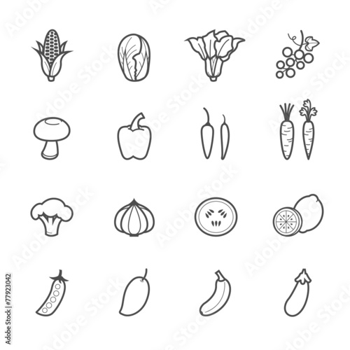 Vegetables and Fruits Icons